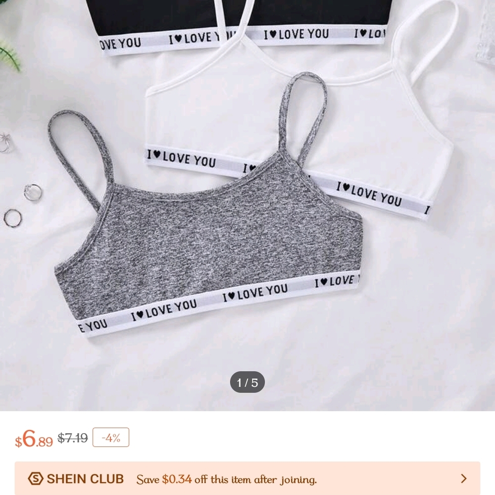 SHEIN Black and Gray Sports Bras with Adjustable Straps and Wide Elastic Band